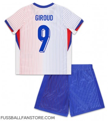 Frankreich Olivier Giroud #9 Replik Auswärtstrikot Kinder EM 2024 Kurzarm (+ Kurze Hosen)
